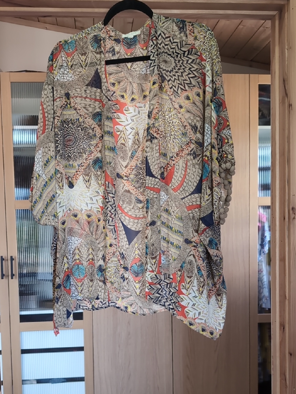 Umgee Multicolor Boho Open-Front Kimono Top